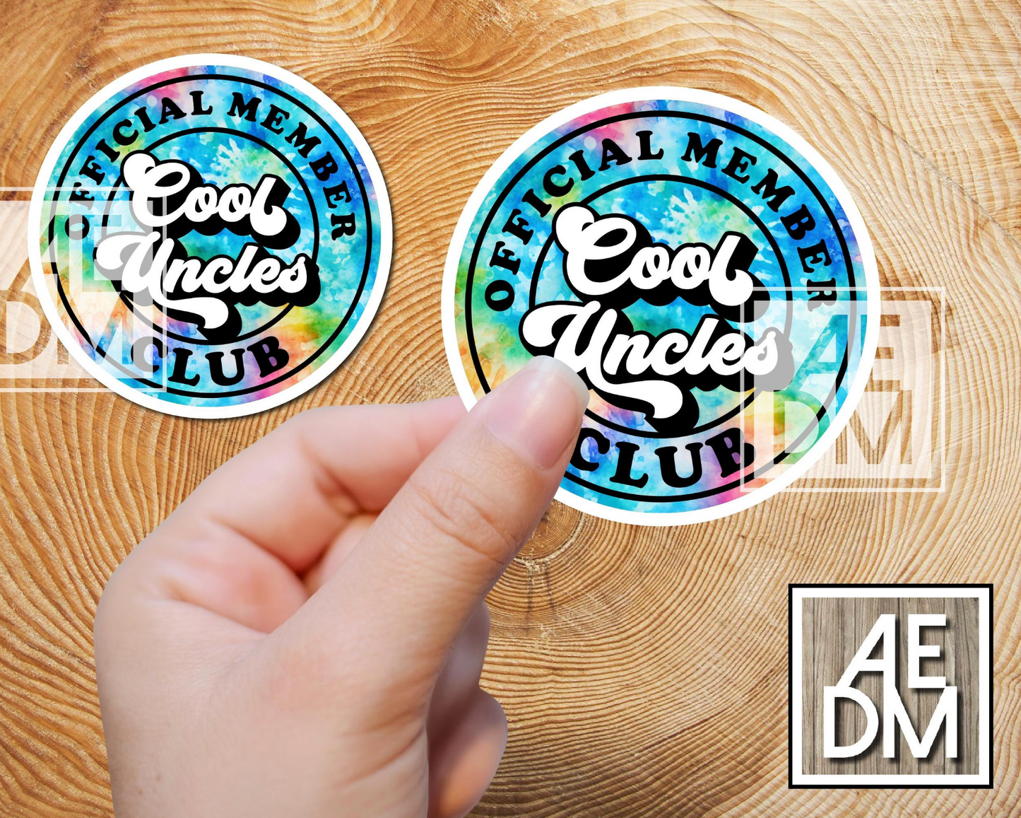 Cool Uncles Club Tie Dye Sticker, Cool Uncle Sticker