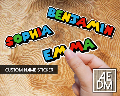 Personalized Sticker Video Game Font Glossy Finish Vinyl Kiss Cut