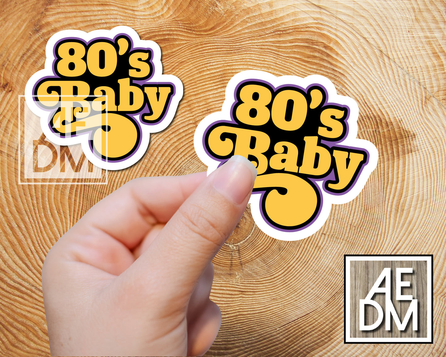 80s Baby Sticker Retro Font Glossy Finish Vinyl Kiss Cut