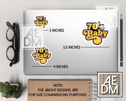 80s Baby Sticker Retro Font Glossy Finish Vinyl Kiss Cut