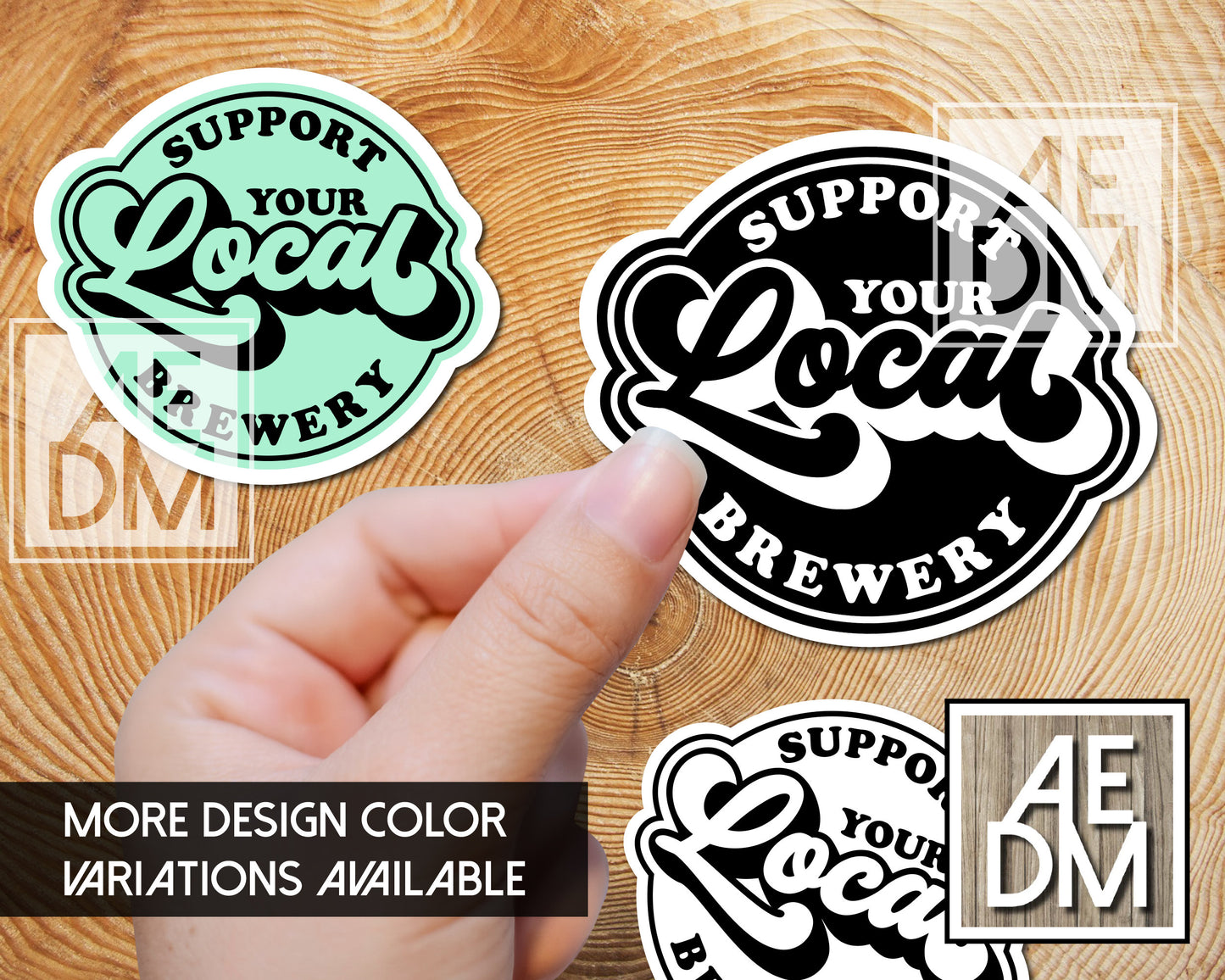 Support Your Local Brewery Sticker Retro w/ Customizable Colors Vinyl