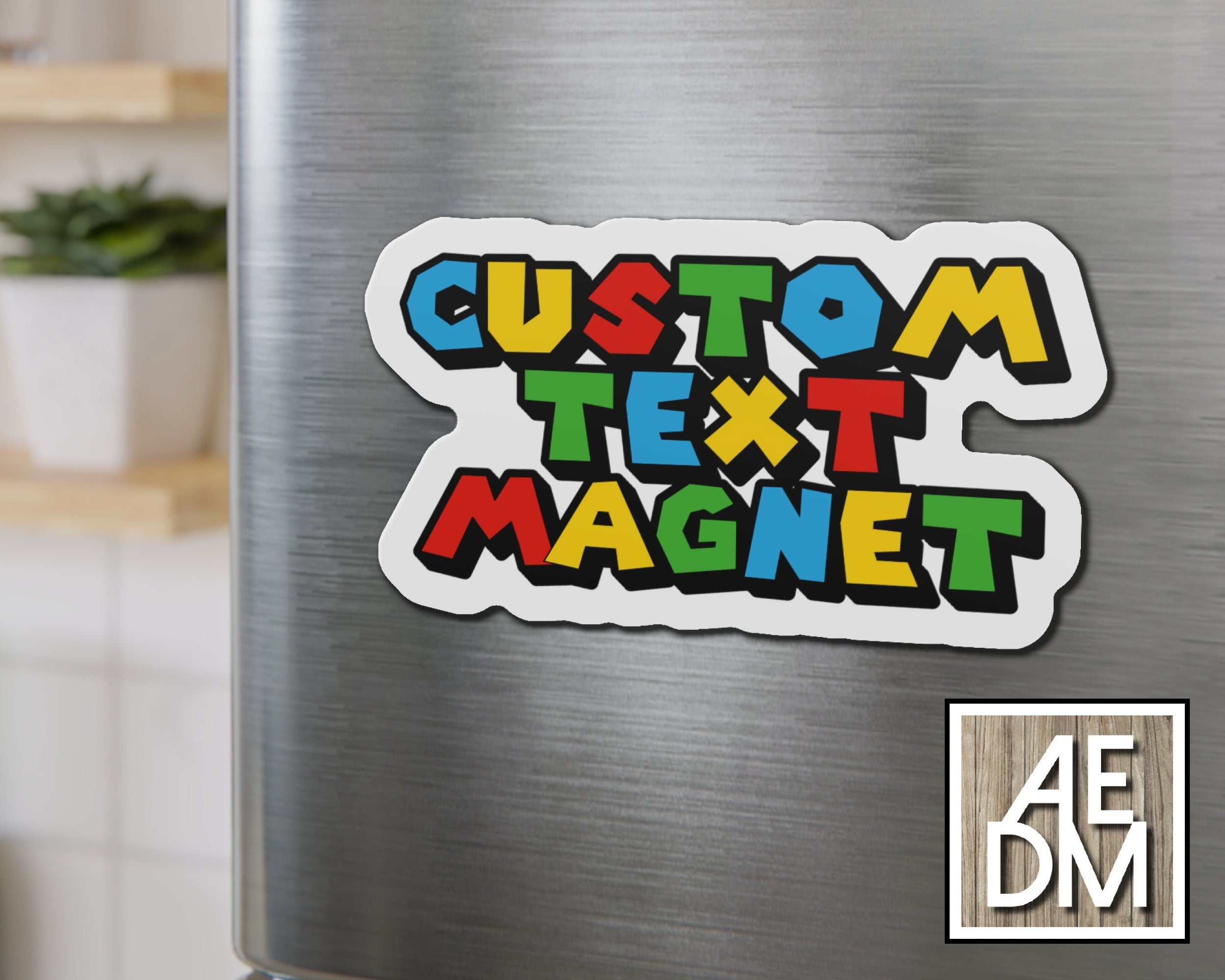 Personalized Magnet Video Game Font Customizable Colors Weatherproof V ...