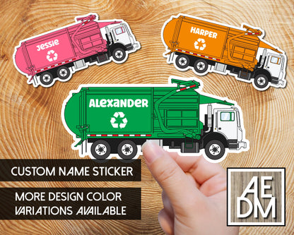 Personalized Garbage Truck Sticker Customizable Colors Vinyl